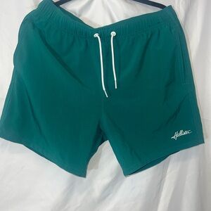 Hollister Green Shorts with White Drawstring large swimsuit